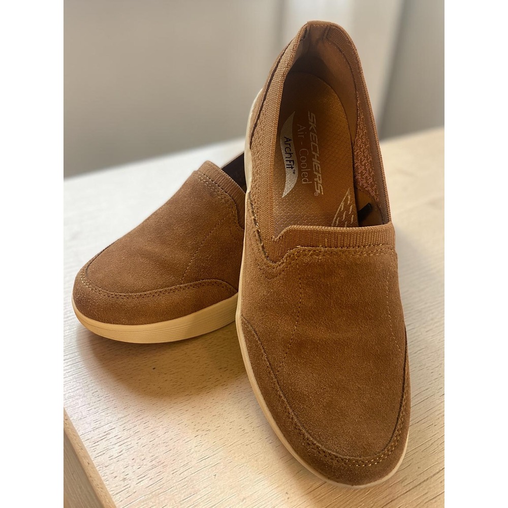 Skechers Arch Fit Laguna Subtle Spice Suede SlipIn Platform Sneakers Womens 7.5